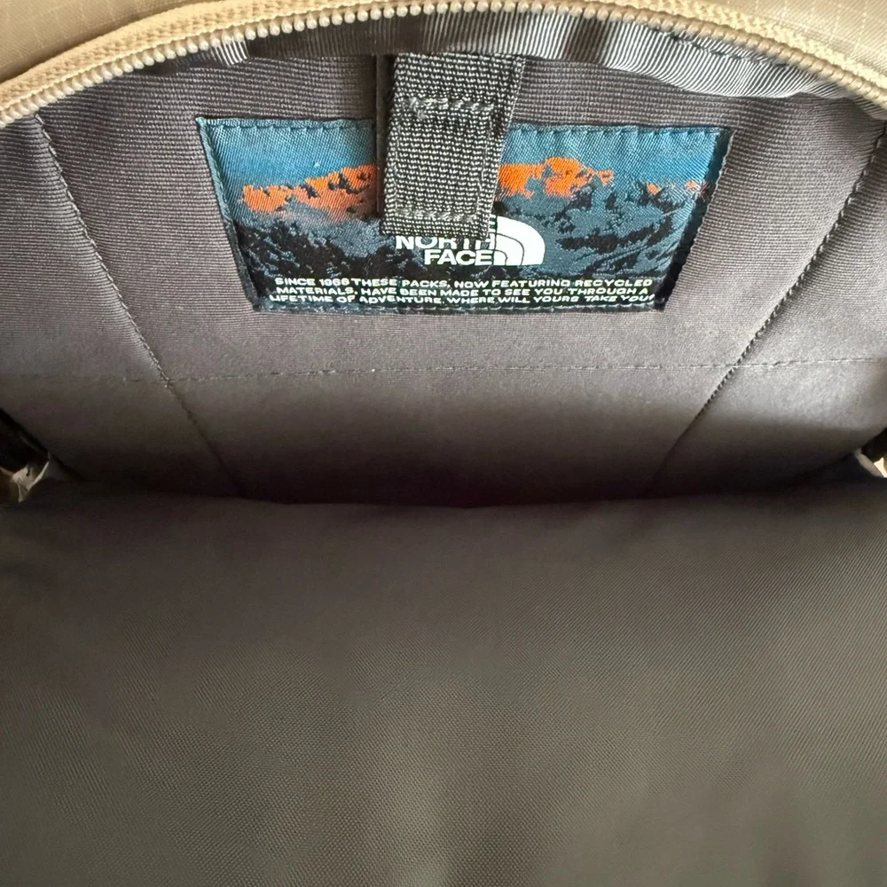 The North Face Taupe Ripstop Daypack with Bungee Storage